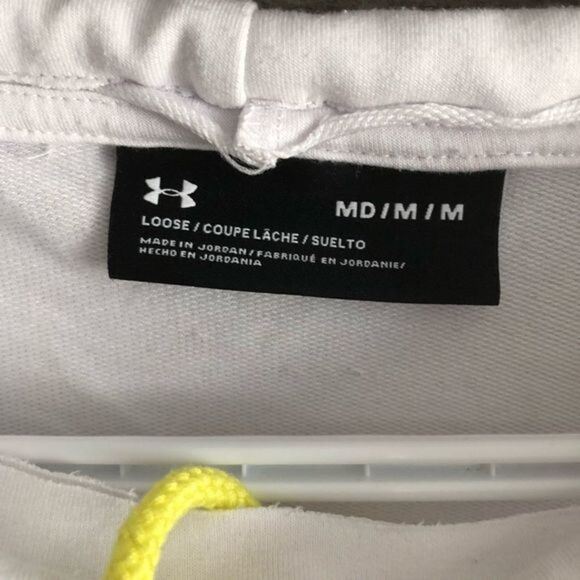 UNDER Armour Size Med White, high collar, yellow mesh sleeve pull over - Picture 5 of 5